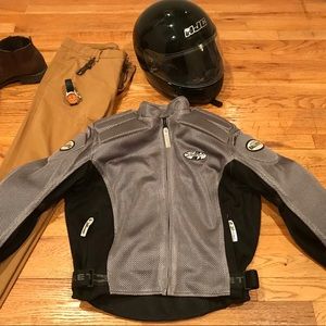 Authentic Motorcycle Jacket With Helmet
